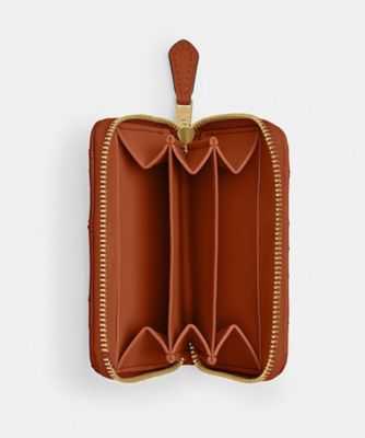 COACH スモールジップアラウンドカードケースピロー ブラウン キルティング スモール ジップ アラウンド カード ケース・ピロー キルティング